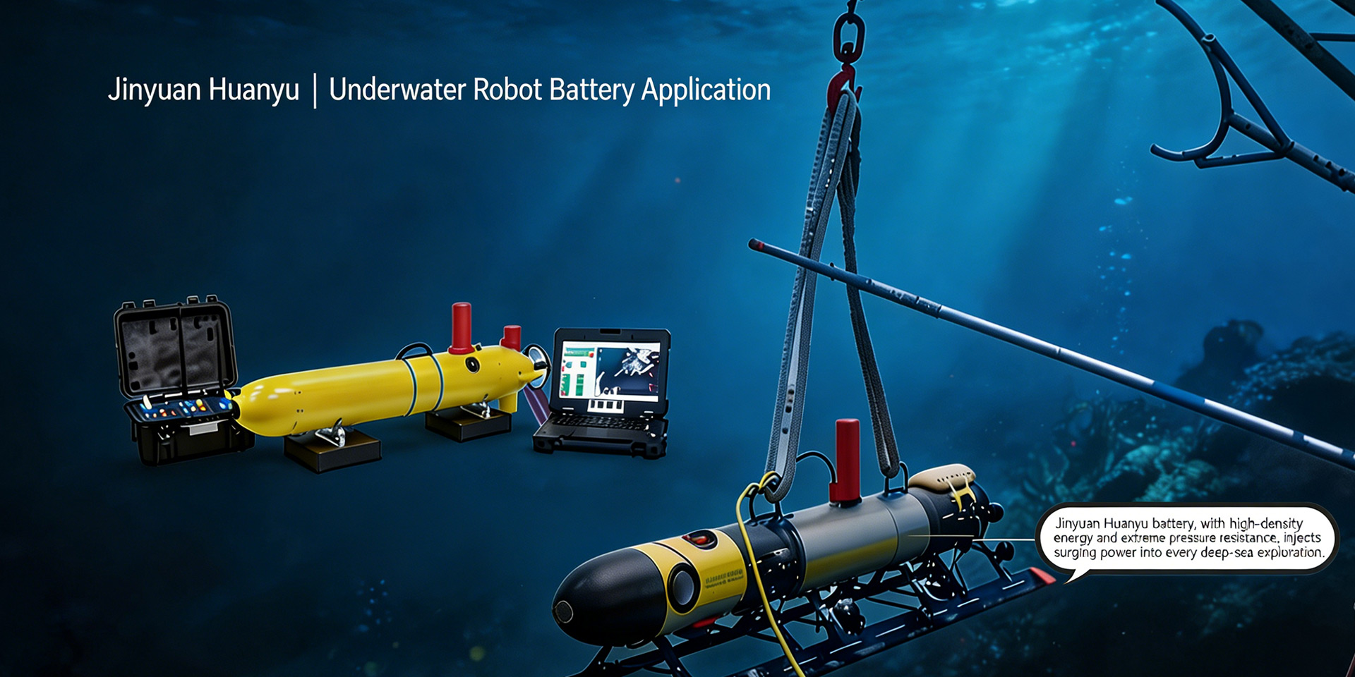 Underwater robot batteries